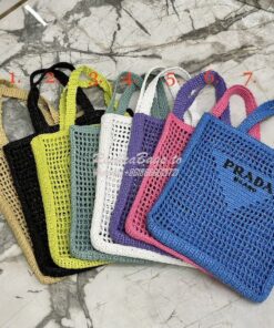 Replica Prada Crochet tote bag 1BG393 Raffia-effect Yarn Color ii