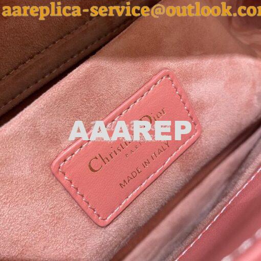 Replica Dior Lady D-Joy Bag Dusty Coral Pink Cannage Lambskin M0540O 8