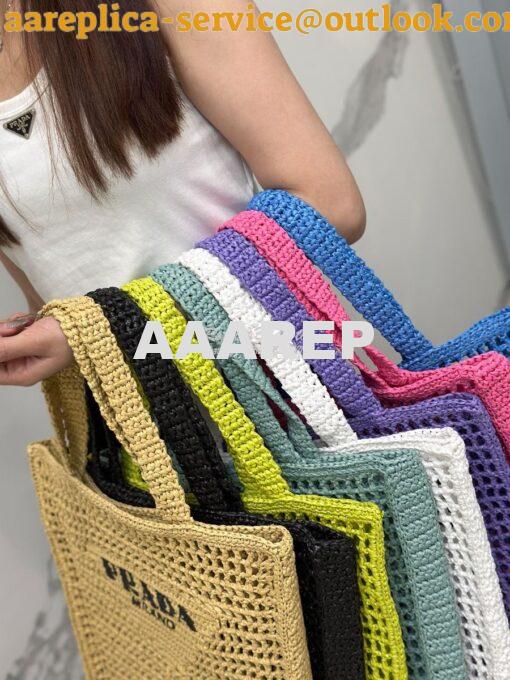 Replica Prada Crochet tote bag 1BG393 Raffia-effect Yarn Color i 2