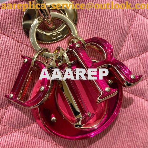 Replica Dior Lady D-Joy Bag Bright Pink Cannage Denim M0540 5
