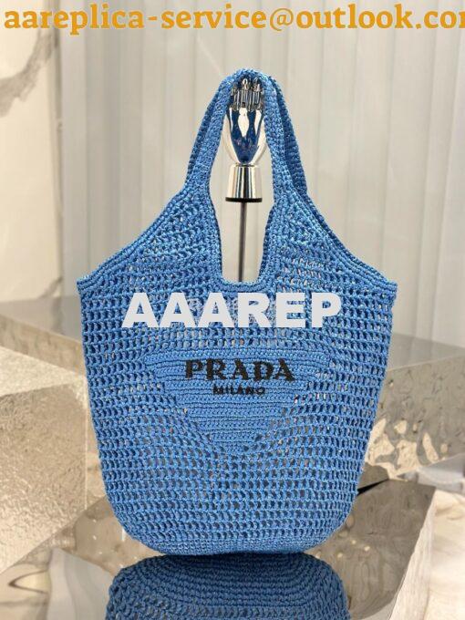 Replica Prada Large Crochet Tote Bag 1BG424 Raffia-effect yarn ii 25