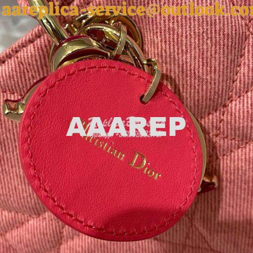 Replica Dior Lady D-Joy Bag Bright Pink Cannage Denim M0540 6