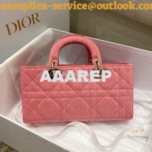 Replica Dior Lady D-Joy Bag Bright Pink Cannage Denim M0540 11
