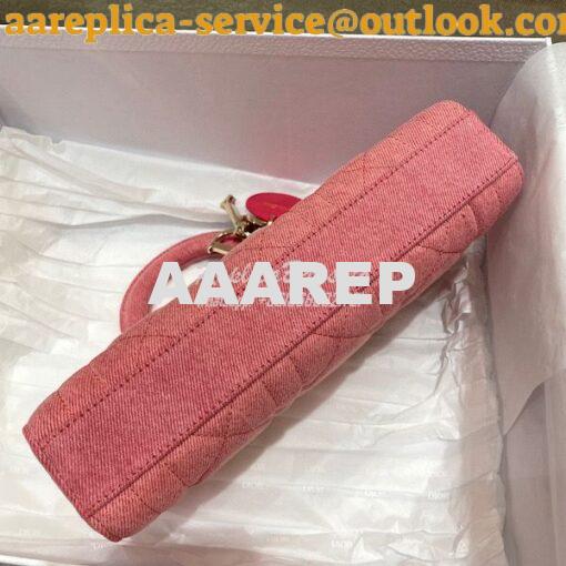Replica Dior Lady D-Joy Bag Bright Pink Cannage Denim M0540 12