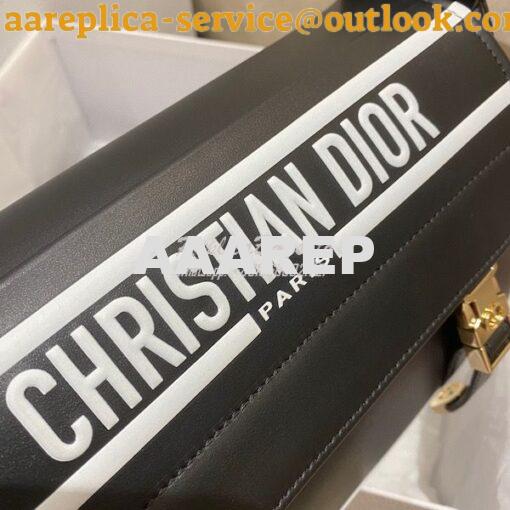 Replica Dior Small DiorCamp Bag Black and White Smooth Calfskin M1243 4