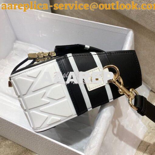 Replica Dior Small DiorCamp Bag Black and White Smooth Calfskin M1243 7