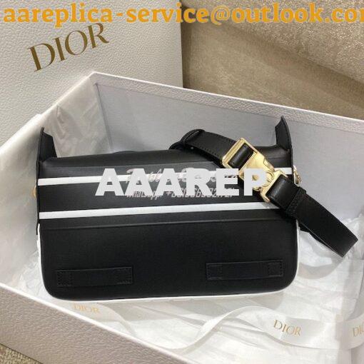 Replica Dior Small DiorCamp Bag Black and White Smooth Calfskin M1243 11