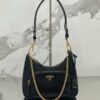 Replica Prada Medium leather handbag 1BA444 Black 11