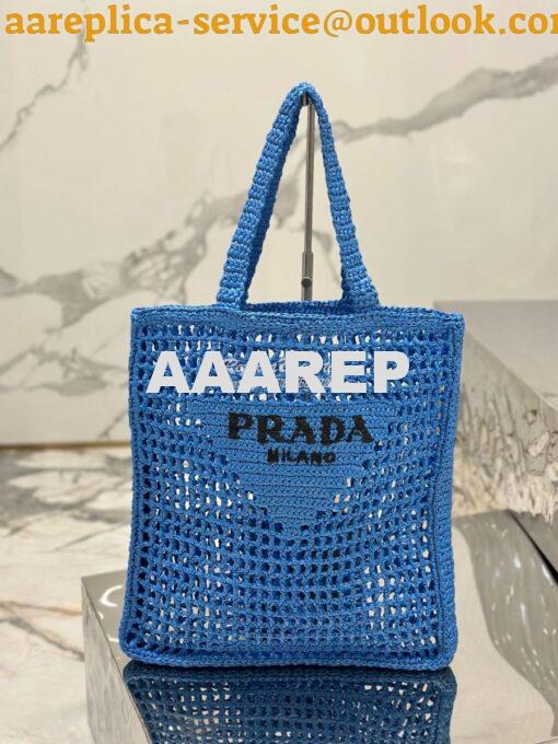 Replica Prada Crochet tote bag 1BG393 Raffia-effect Yarn Color ii 24