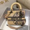 Replica Dior Small DiorCamp Bag Beige Jute Canvas Embroidered with Dio 10