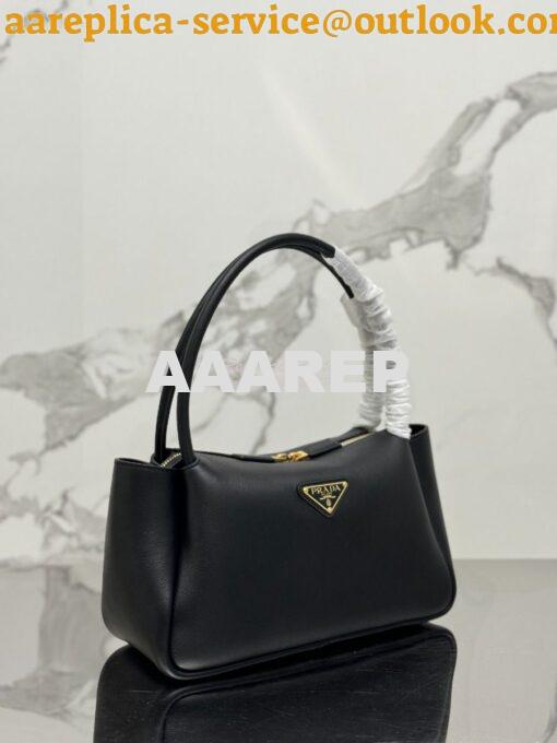 Replica Prada Medium leather handbag 1BA444 Black 2