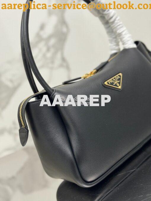 Replica Prada Medium leather handbag 1BA444 Black 4