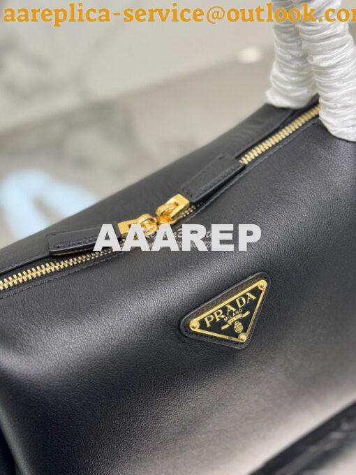 Replica Prada Medium leather handbag 1BA444 Black 5