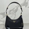 Replica Prada Large leather shoulder bag 1BA433 Black 16