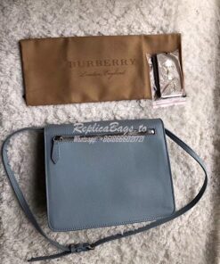 Replica Burberry Small Leather and House Check Crossbody Bag Sky