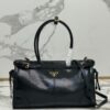 Replica Prada Re-Nylon with Glossy Leather Shoulder Bag 1BC214 10