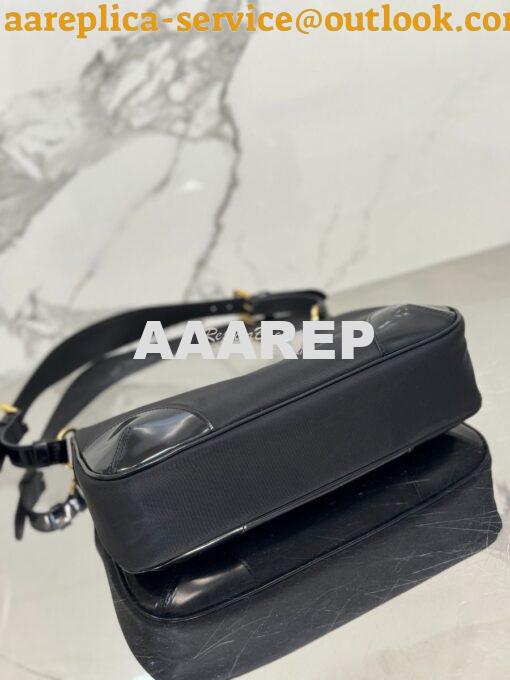 Replica Prada Re-Nylon with Glossy Leather Shoulder Bag 1BC214 9