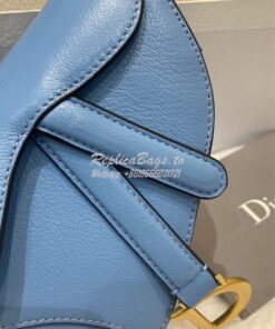Replica Dior Micro Saddle Bag Cornflower Blue Goatskin S5662 2