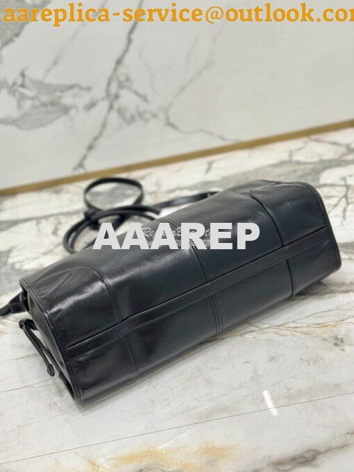 Replica Prada Large leather shoulder bag 1BA433 Black 14