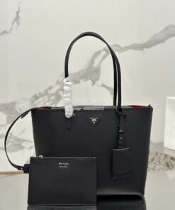Replica Prada Saffiano Shopper Tote Bag with Detachable Pouch 1BG343