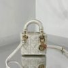 Replica Lady Dior Bag Micro Dioramour Latte Cannage Lambskin with Hear