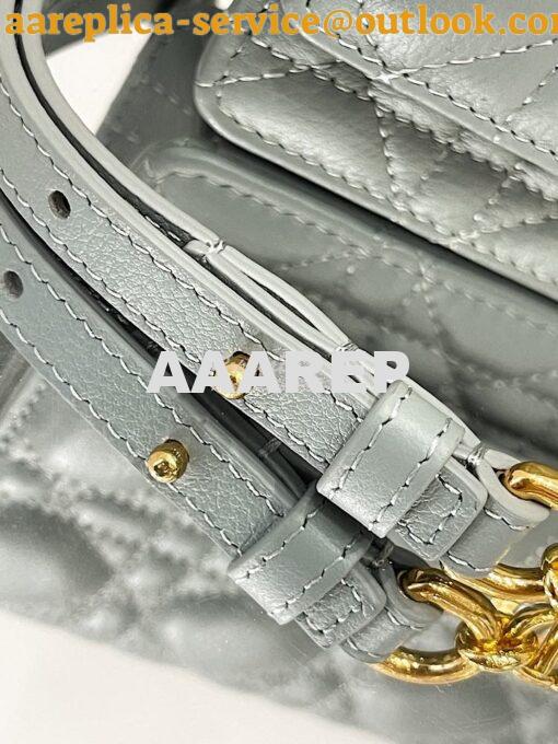 Replica Dior Caro Belt Pouch With Chain in Gray Supple Cannage Calfski 5