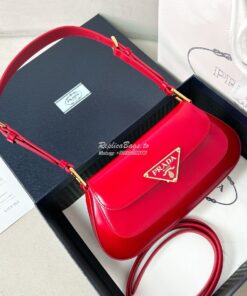 Replica Prada Brushed leather shoulder bag 1BD345 Red