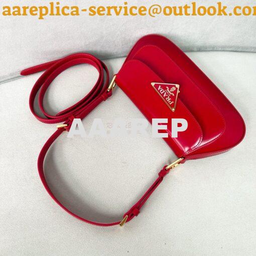 Replica Prada Brushed leather shoulder bag 1BD345 Red 5