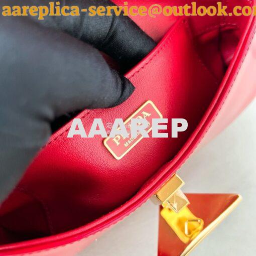 Replica Prada Brushed leather shoulder bag 1BD345 Red 7