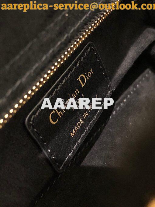 Replica Lady Dior Mini Dioramour Bag Black Cannage Lambskin with Heart 9