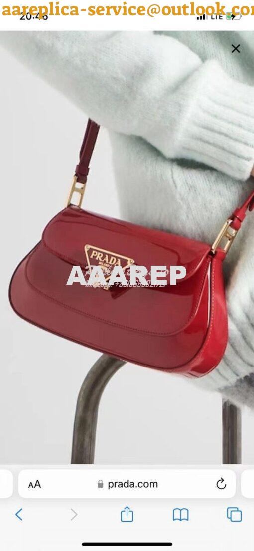 Replica Prada Brushed leather shoulder bag 1BD345 Red 10