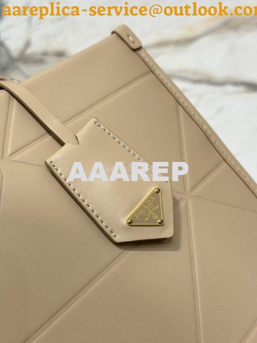 Replica Prada Large Leather Symbole Bag With Topstitching 1BA377 Sand 7