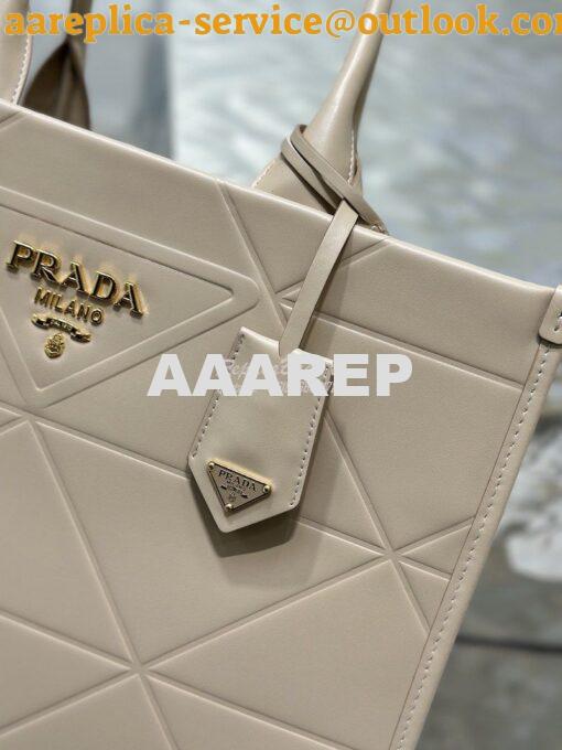 Replica Prada Medium Leather Symbole Bag With Topstitching 1BA378 Sand 6