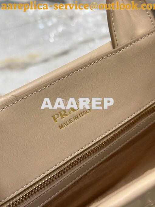 Replica Prada Small Leather Symbole Bag With Topstitching 1BA379 Sand 10