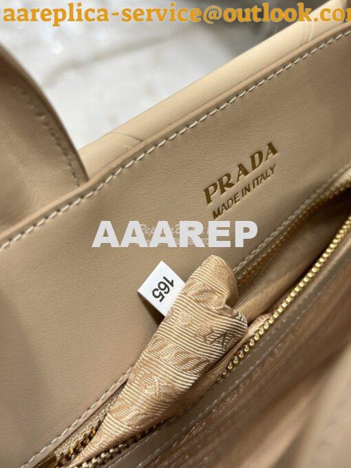 Replica Prada Small Leather Symbole Bag With Topstitching 1BA379 Sand 11