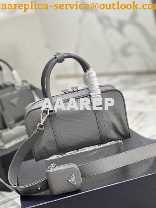 Replica Prada Antique Nappa Leather Multi-pocket Top-handle Bag 1BB099 12