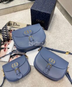 Replica Dior Bobby Bag in Denim Blue Box Calfskin M9319U