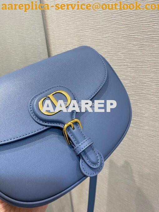 Replica Dior Bobby Bag in Denim Blue Box Calfskin M9319U 5