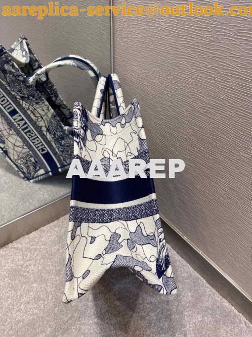 Replica Dior Book Tote bag Embroidered Canvas with Blue Around The Wor 15