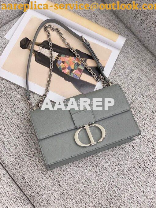 Replica Dior 30 Montaigne Grained Calfskin Bag with Silver Chain M9208 2