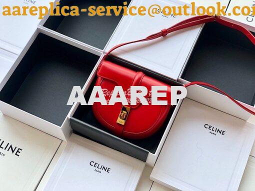 Replica Celine Small Besace 16 Bag in Natural Calfskin 188013 Red 2