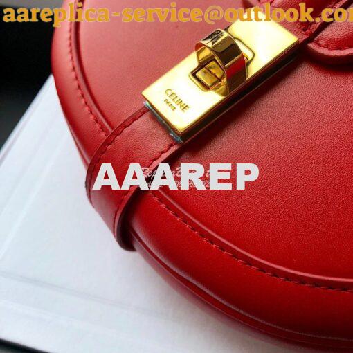 Replica Celine Small Besace 16 Bag in Natural Calfskin 188013 Red 4