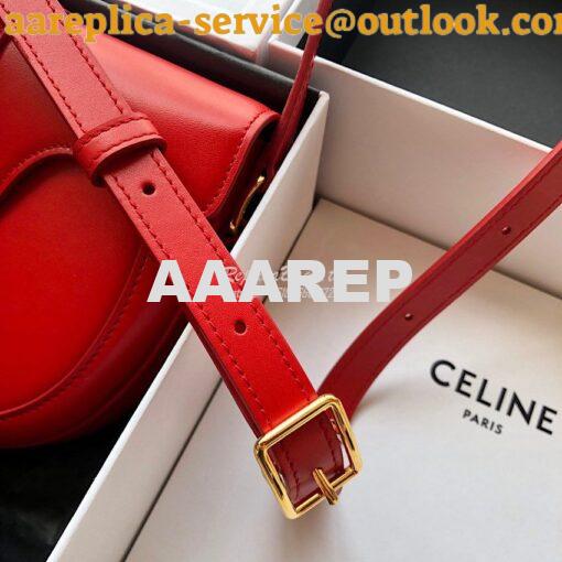 Replica Celine Small Besace 16 Bag in Natural Calfskin 188013 Red 9