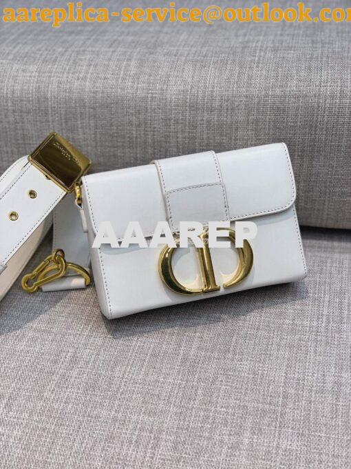 Replica Dior 30 Montaigne Lambskin Box Bag M9204 in White