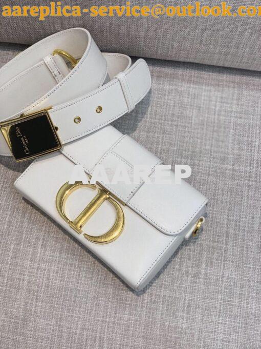 Replica Dior 30 Montaigne Lambskin Box Bag M9204 in White 2