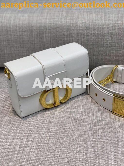 Replica Dior 30 Montaigne Lambskin Box Bag M9204 in White 3