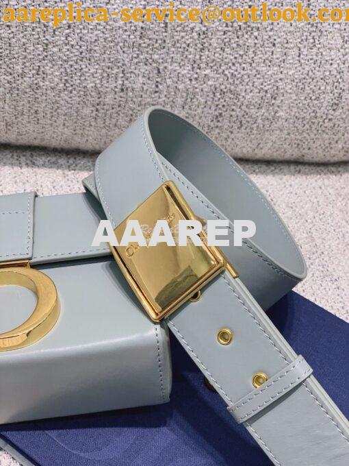Replica Dior 30 Montaigne Lambskin Box Bag M9204 in Stone Grey 7