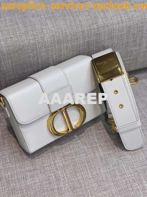 Replica Dior 30 Montaigne Lambskin Box Bag M9204 in White 4