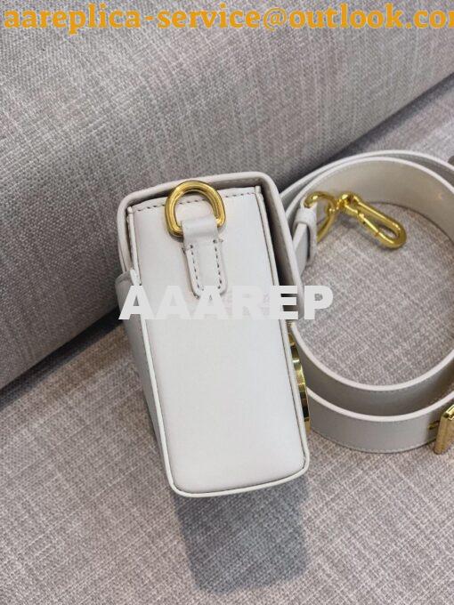 Replica Dior 30 Montaigne Lambskin Box Bag M9204 in White 5