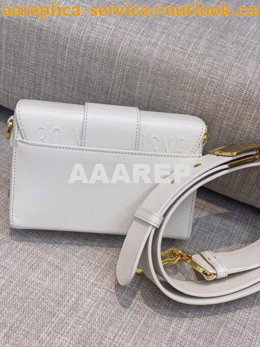 Replica Dior 30 Montaigne Lambskin Box Bag M9204 in White 6